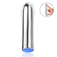 AUQITEK 10-Frẹquency Mini Massager,Cordless Waterproof Handheld Vî-braņt Massager for Back Neck, Shoulder, Sports Recovery Toy Tool in Silver