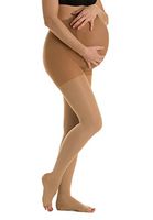 Relaxsan M2190A (Beige, Sz.3) Soft fibre open-toe medical compression maternity tights - Class 2 (20-30 mmHg), 100% Made in Italy