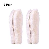 Thick Wool Insoles, 2 Pairs Fluffy Fleece Unisex Sheepskin Replacement Insole for Men Women Boots Slippers Sneakers (7.5 M US)