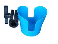 Adjustable Cup Holder - Blue - for Any Kind of Strollers, Walkers, Wheelchairs, Rollator & Knee Scooters Universal Drinking Cup Holder, Bottle Holder, Blue, by Tulimed