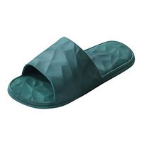 Emimarol Women/Men Summer Bath Slipper Hollow Indoor Sandal Anti-Slip Water Leakge Shower Shoes Breathable Odorless Green