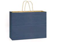 100% Recycled Kraft Tint Bags - Vogue Dark Blue 100% Recycled Kraft Bulk Shopping Bags 16x6x12" (250 Bags) - Wraps-BVTDB
