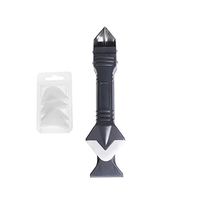 Silicone Squeegees, 3 in 1 Sealant Angle Scraper Silicone Grout Caulk Tool Kit Set, Remover Spreader Spatula Cement Kitchen Window Cleaner