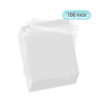 Mat Board Center, 6-1/2" x 6-1/2" Crystal Clear, Protective Polypropylene Storage Bags, with Flap - 100 Bags