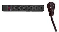 6 Outlet Surge Protector 15A 120V with Flat Rotating Plug 10ft Power Cord 3 Prong 6 Outlet Power Strip with 10 Feet Power Cable and 360 Degree Rotating Plug, Black CNE675893 (5 Pack)