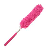 Vktech Mini Microfiber Hand Duster Extendable Washable Clean Brush Duster for High Ceilings TV Fan Air Conditioner Car Computer Desk 16"-35" (Rose Red)