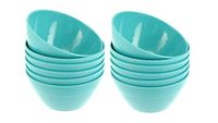 Handi-Ware Bulk Multi-Pack Melamine Blend 6" Wave Rim Round Bowls - Break-Resistant - Indoor/Outdoor Party Bowls - Large Gatherings - by Unity (12, Turquoise)