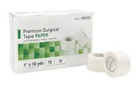 Medical Tapes. Case of 120 Skin-Friendly Surgical Tapes 1" x 10 yds. Non-sterile Paper Tape for dressings and Medical Devices. Pressure-Sensitive Adhesive Tapes. Hypoallergenic, Latex-Free.