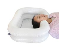 LMM@ Inflatable Wash Basin, Bed Paralysis Old Man Patient Inflatable Bed Use Wash Basin Washing Trough PVC Home Care Pregnant Woman Medical White 60x50x20cm