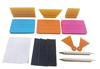 Silent Revolution SR Car Wrap Tool Set- 3 Types of Yellow Turbo Squeegee, 3 Types of Squeegee (Hot Pink, Tiffany Blue, Orange), Tyveks, Magic Felts, Micro Detailing Orange Squeegee, Wood Marble Stick