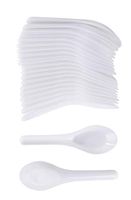 200-Pack Asian Soup Spoons - Disposable Plastic Chinese Soup Spoons, for Appetizer, Ramen, Pho, White, 4.5 x 1.2 Inches