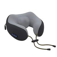 Wireless Charging Massage Pillow U-Type Cervical Massage Device Portable Neck Massage Pillow Electric Multi-Function Travel Pillow (Color : Black)