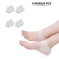 Upgrade 4 pair Silicone Heel Protectors Gel Heel Cushion Inserts Pads, Heel Guards & Heel Cups Great for Plantar Fasciitis,Cracked Heels, Achilles Tendinitis & Heel Sore, for Women & Men