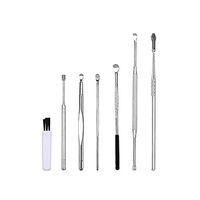 SUPVOX 7Pcs Ear Cleansing Tool Set Ear Curette Ear Wax Remover Tool with a Cleaning Brush