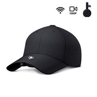 DYFZ 1080P HD Fishing Camera Hat Camera Cap Mini Camera Recording by Shaking Time-lapse Video Wifi Auto Zoom Include 16GB Card for Outdoor Sports Running Cycling Climbing Hiking (Black)