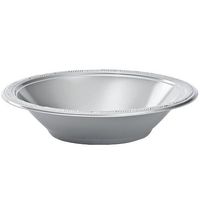 Hanna K. Signature Collection 50 Count Plastic Bowl, 12-Ounce, Silver
