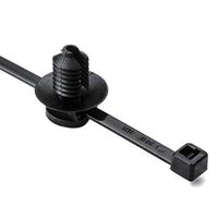 HellermannTyton 150-31090 Fir Tree with Tie, 6.0" Long, Mounting Hole Diameter .26" - .28", Height .4", PA66HS, Black, 500/pkg