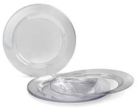 " OCCASIONS" 240 Plates Pack, Heavyweight Wedding Party Disposable Plastic Plates (10.5'' Dinner Plate, Clear)