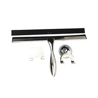 Bathroom Shower Squeegee All Purpose Away Squeegee with 2 Hooking for Shower Doors Window and Car Glass Metallic Color