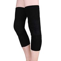 Ajaol Men Women Thicken Thermal Cotton Knee Braces Leg Warmers Winter Breathable Cozy Warm Knee Pads Leg Sleeves Support Protector for Ski Cycling Dance Runing Arthritis Tendonitis, 1 Pair, Black
