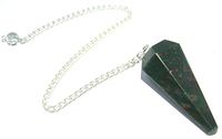 CRYSTALMIRACLE Natural Bloodstone Dowser Cone Pendulum Crystal Healing Reiki FENG Shui Men Women Gift Energy Meditation Health Prosperity Metaphysical Gemstone Spiritual Strength Power