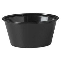 SOLO Cup Company Plastic Souffle Portion Cups, 3 1/4 oz, Black, 250/Bag, 2500/Carton