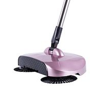 Hand-push broom,360 broom sweeper no electricity or batteries,Cordless Spin Mop,broom and dustpan,Dust mop,Scrub Sweep Dustbin All in One,Pink