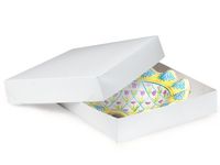WHITE GLOSS Boxes 8-1/2x8-1/2x2"100% Recycled - 2 Piece China Boxes (1 unit, 100 pack per unit.)