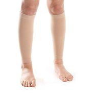 A Pair of Calf SHIN Graduated Compression Medical Sleeve 20-30MMHG for Men and Women - Beige, Large