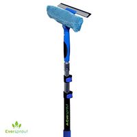 EVERSPROUT 7-to-20 Foot Swivel Squeegee and Microfiber Window Scrubber (25+ Foot Reach) | 2-in-1 Window & Glass Cleaning Combo with Light-Weight, Aluminum Extension Pole | Includes 10-inch Blade