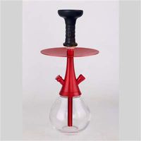 MOB Arobia Hookah Shisha Pipe – Unique and Irresistibly Classy Design Featuring Hard Glass Base and Beautifully Made Stem and Tray – Makes A Striking Centerpiece (Red) (Purple)