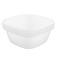Eagrye 4-Pack 12 Quart Plastic Dishpan/Wash Basin, White