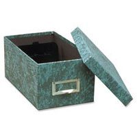 Card File, w/Lid, 1000 Card Capacity, 6"x9", Agate Green, Sold as 1 Each