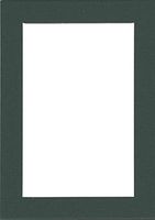 Pack of (5) 5x7 Acid Free White Core Picture Mats Cut for 4x6 Pictures in Pine Green