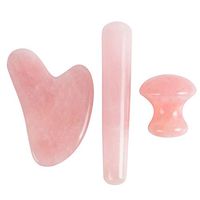 Natural Powder Crystal Massage,Rose Quartz Massage Thin Face, Scrapping Beauty and Firming Skin Massage Stick Mushroom Shape Gua Sha