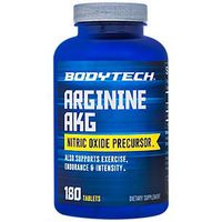 BodyTech Arginine AKG (Arginine Alpha Ketoglutarate) 3000 MG Nitric Oxide Precursor, 60 Servings (180 Tablets)