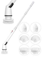 Ohuhu Electric Spin Scrubber, Rechargeable Cordless Shower Scrubber Bathroom Cleaning Supplies, Power Tub & Tile Scrubber Baseboard Cleaner Tool with 6 Replaceable Cleaning Scrubber Brush Heads