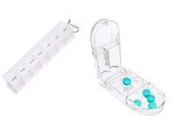Pill Cutter Tablet Divider Splitter with Holder, Clear and 7 Day Pill Box Essential Organizer r by Home Classic (1 Pack, Pill Splitter + Organizer)