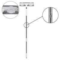 JKJKJKUS Three-Section Stainless Steel W/Cloth Cleaning Window Cleaner - Indoor and Outdoor Window Cleaning Tools, 180 Degree Rotatable, Detachable, for Houses, Showers, Cars - White