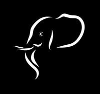 Makarios LLC Elephant Head Silhouette Cars Trucks Vans Walls Laptop MKR| White |5.5 x 5|MKR593