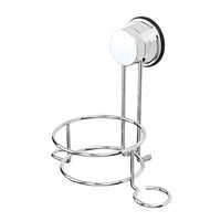 ETERLY Wall Mount Hair Dryer Rack - Bathroom Storage Hanging - Stainless Steel Hair Dryer Organizer Shelf - Punch Free Suction Cup Base - for Bedrooms Or Hairdressers, Hotels, Nail Salons