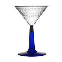 Flairware Stem Rippled Disposable Plastic 6 oz. Martini Glass (144/Case) Color: Blue