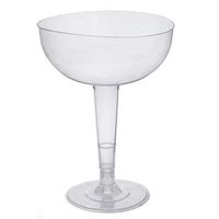 BalsaCircle 48 pcs 8 oz Clear Plastic Tall Round Disposable Champagne Glasses - Wedding Party Catering Creative Tableware Supplies
