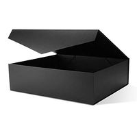 PACKHOME 17x14.5x5.5 Inches, Extra Large Gift Box with Lid, Gift Box for Clothes and Large Gifts (Matte Black with Grid Pattern)