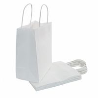 White Kraft Paper Thank You Gift Bags with Handles 75ct (8"x4.75"x10"), Perfect Solution for Baby Shower, Kids Birthday Party Favors (Treats, Goodies & Candy), Boys and Girls Gifts, Shopping