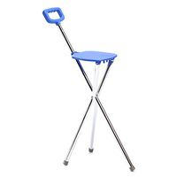 Ckssyao Crutches, Aluminum Folding Stools, Crutches, Three-Legged Walker Seat, Anti-Slip Stable Rust, Suitable for Unisex Elderly,Blue
