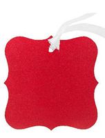 48pack Novelty Frame Red Glitter Christmas Wedding Holiday Birthday Party Favor Gift Decoration Labeling Note Tags