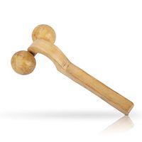 Wooden Handheld Full Body Massager Ball Roller for Stress & Pain Relief & Relaxation Acupressure Tool for Head Neck Back Shoulder Legs Foot Blood Circulation Deep Tissue Muscle Therapy Reflexology