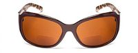 Jackie O Designer Style Outside Bifocal Reading Glasses - Brown 2.00