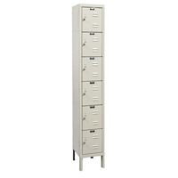 Hallowell U1228-6PT Premium Locker, 12" Width x 12" Depth x 78" Height, 6-Tier, 1-Wide, Knock-Down, 729 Parchment